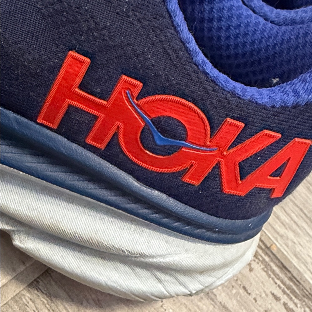 Hoka Men's Clifton Men’s Navy and Red Athletic Shoes Size 11 - Picture 6 of 9